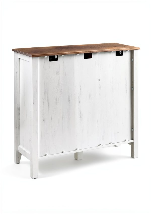 VASAGLE Buffet Cabinet Rustic White Honey Brown Storage-7