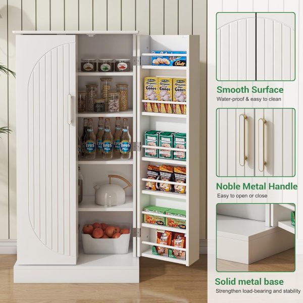 Kepptory Pantry Cabinet Large Storage Rust Resistant Kitchen-6