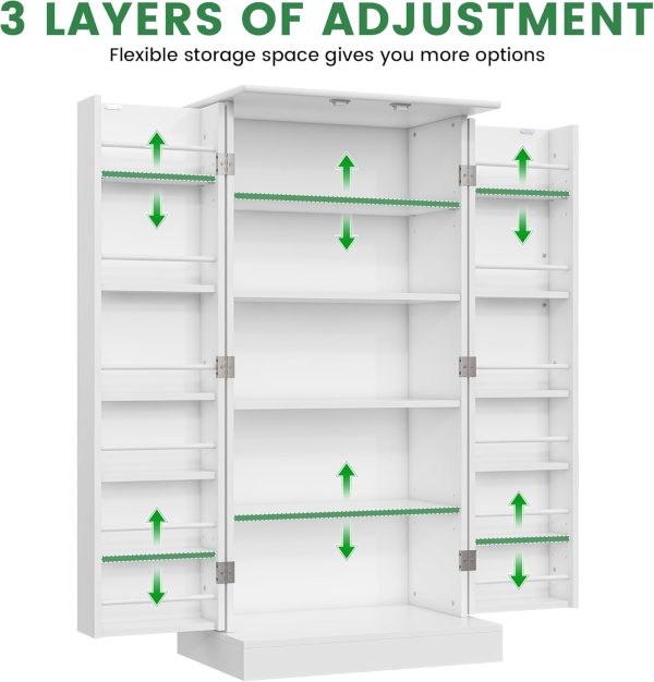 Kepptory Pantry Cabinet Large Storage Rust Resistant Kitchen-5