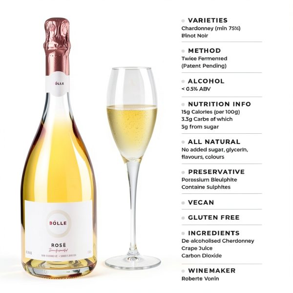 BOLLE Rosé Non-Alcoholic Wine Health Conscious Antioxidants-5