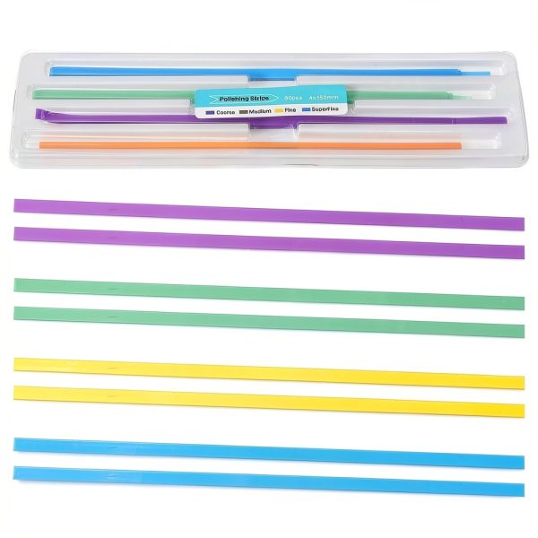 120pcs Dental Sanding Strips, Dental Polishing Strips, Tooth File for Chipped Tooth, 150 X 4mm Abrasive Dental Floss for Teeth Deep Cleaning Tool Oral Care-0