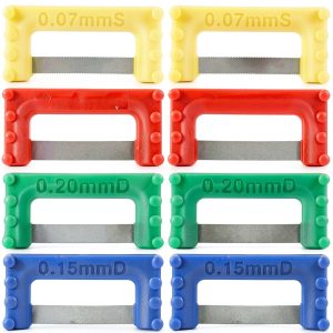 Dental Interproximal Reduction Strips Set – 8-Piece Color-Coded Diamond IPR Strips Kit – Reusable, Stainless Steel with Single-Handed Tactile Control-0
