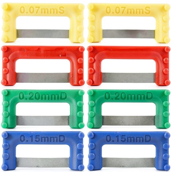 Dental Interproximal Reduction Strips Set – 8-Piece Color-Coded Diamond IPR Strips Kit – Reusable, Stainless Steel with Single-Handed Tactile Control-0