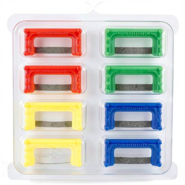 Dental Interproximal Reduction Strips Set – 8-Piece Color-Coded Diamond IPR Strips Kit – Reusable, Stainless Steel with Single-Handed Tactile Control-1